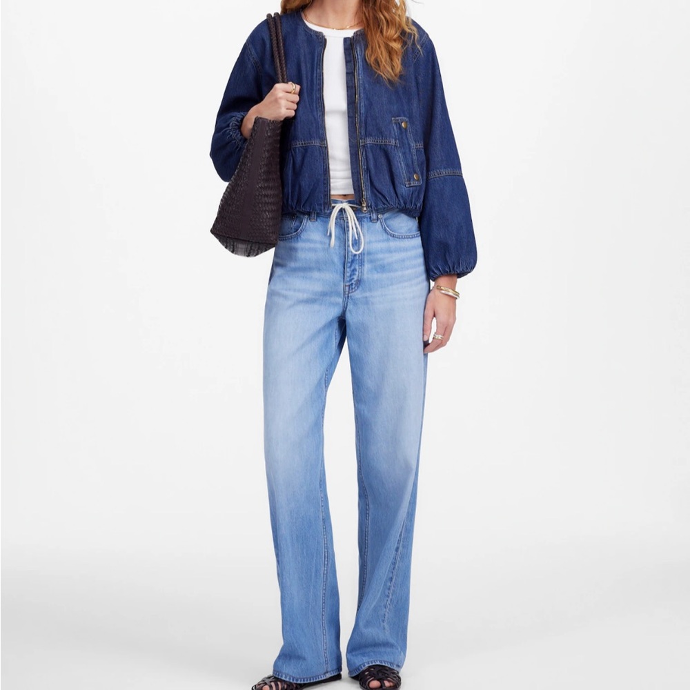Madewell low slung baggy jean in hambley wash airy denim